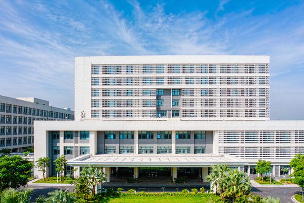 Illustrative image of a modern hospital building in Guangzhou, China